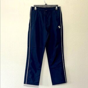 Blue Joggers with White‎ Stripe and Elastic Waistband Runs small waist 30 in.